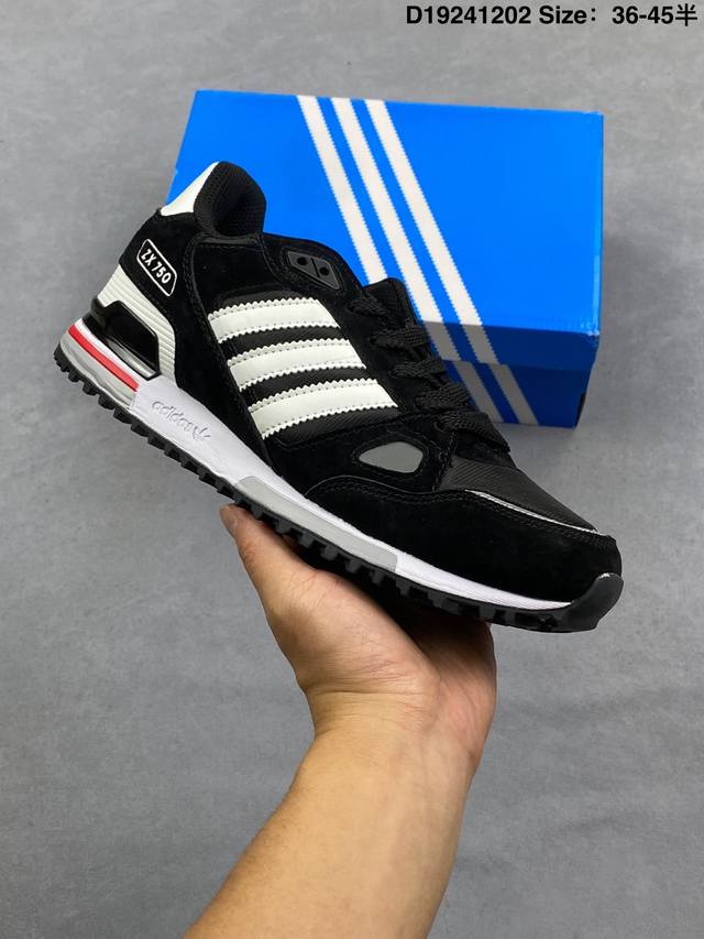 Adidas 阿迪达斯 原楦原档案纸版开发楦型，采用猪巴革鞋面阿迪达斯三叶草Adidas Originals Zx750经典复古休闲百搭运动慢跑鞋。 货号：G2