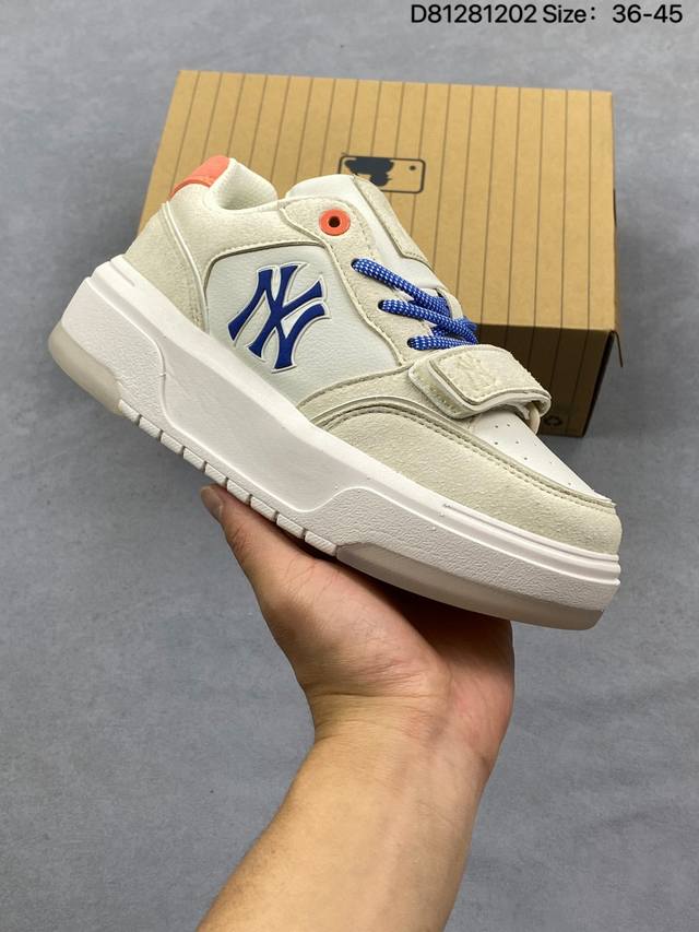 公司级Mlb 纽约洋基队 Chunky Liner Embo Monogram 印刻老花 时尚舒适 休闲运动 防滑耐磨增高 低帮 板鞋 货号:3Asxmo8Gn