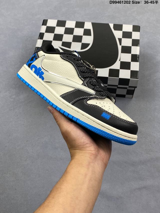 公司级Aj1倒勾Travis Scott X Air Jordan 1 ” Reverse Mocha “ Aj1乔1 Ts 闪电 联名倒钩 低帮文化篮球鞋 完