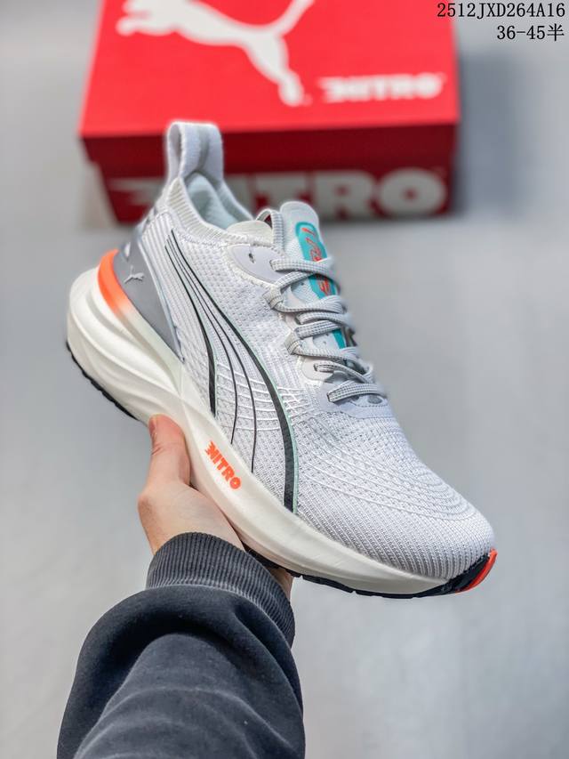 puma Foreverrun Nitro 时尚 百搭 舒适 低帮跑步鞋 男女款 白蓝色 12Jxd264A16