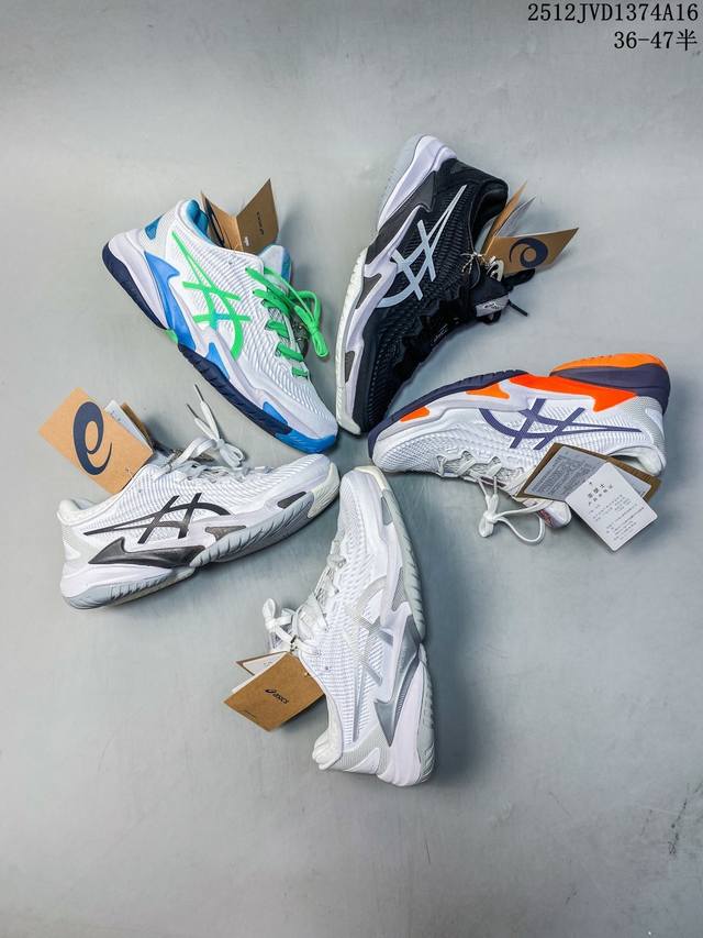 Asics亚瑟士网球鞋小德球鞋 Court Ff3 Novak德约科维奇专业球鞋 专业跑步鞋鞋减震助弹防滑气跑步鞋 高帮减震助弹 亚瑟士是专业的跑步鞋款脚后跟搭