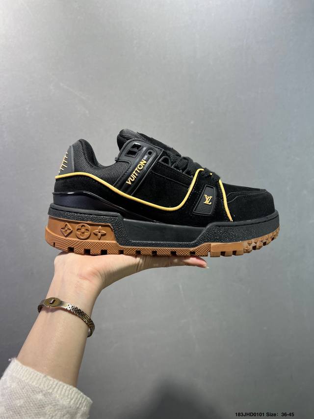 路易威登 Louis Vuitton Lv路易威登板鞋 新款 Lv Trainer最新配色运动鞋 L家 篮球鞋风格运动鞋 该鞋由艺术总监 Virgil Ablo
