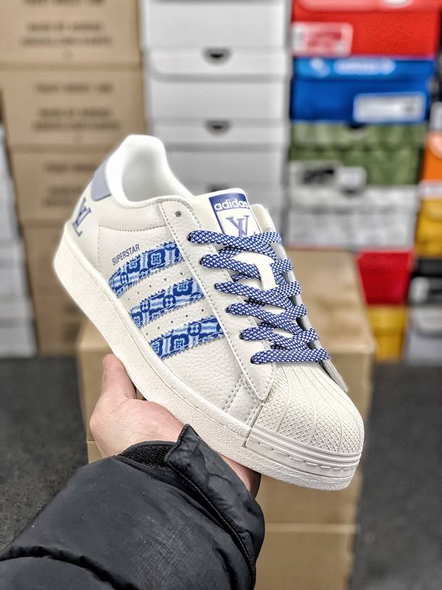 福利特价 #公司级福利 市面原 版本 Adidas Superstar 定制配色 联名款 贝壳头低帮休闲百搭板鞋 公司级版本 定制鞋盒 大厂流水生产 超高清洁度