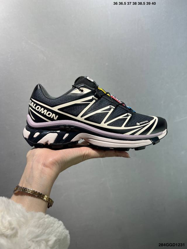 公司级Salomon Xa pro Xt-6 Expanse萨洛蒙户外越野跑鞋 鞋面采用Sensifit贴合技术 全方位贴合包裹脚型 鞋跟部鞋底牵引设计 提供强