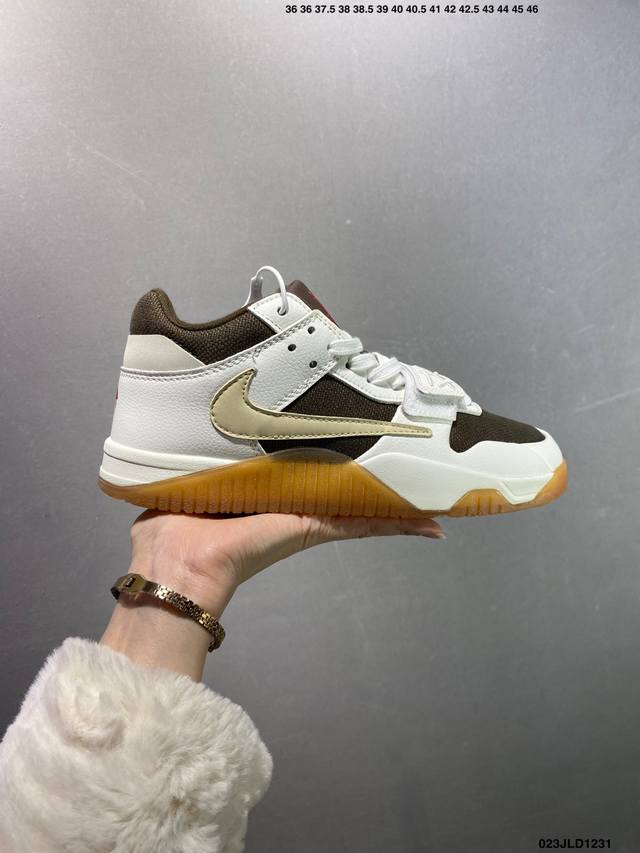 公司级Travis Scott X Jordan Cut The Check Aj1 乔1倒勾魔术贴 时尚篮球鞋 全新系列在鞋面上加入了魔术贴的设计，鞋身使用三