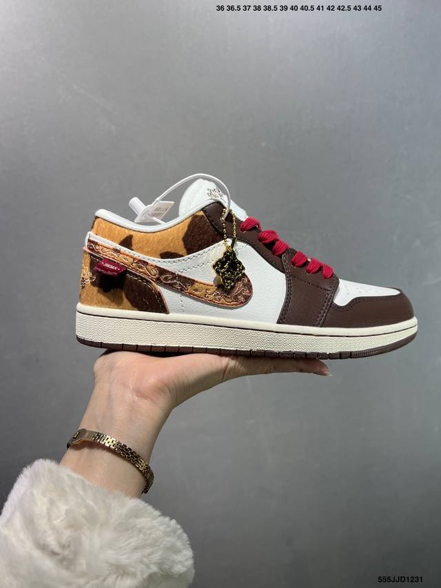 Air Jordan 1 Low Aj1 乔1马年限定 低邦文化休闲板鞋 货号：Iq5321-121 尺码：36 36.5 37.5 38 38.5 39 40