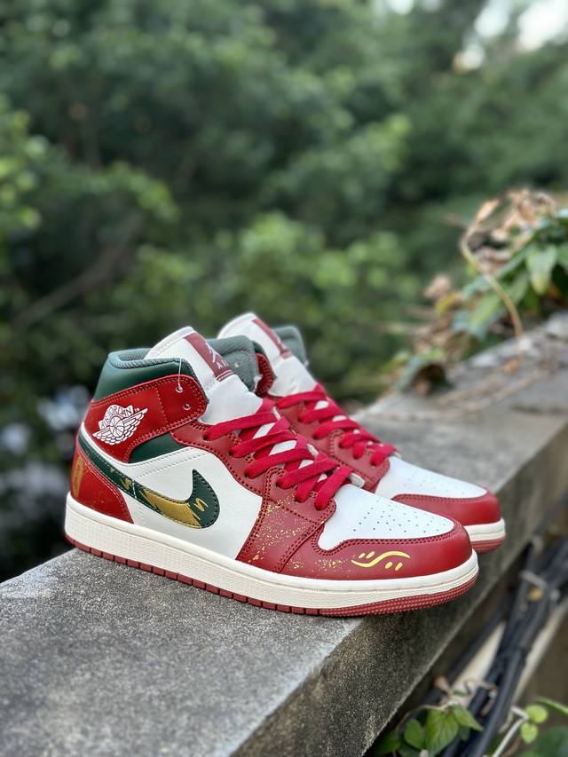 马年系列 Nike Air Jordan 1 Mid Aj中邦 乔丹一代低帮经典复古文化休闲运动篮球鞋原鞋开模 拒绝公底 购置原厂同步原材料 都有细节还原98%