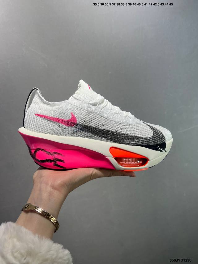 公司级Nike Air Zoom Alphafly Next%3 耐克 耐磨透气支撑平衡 低帮 气垫 马拉松跑步鞋 新品发布 整体采用前作的设计语言 并且对后者