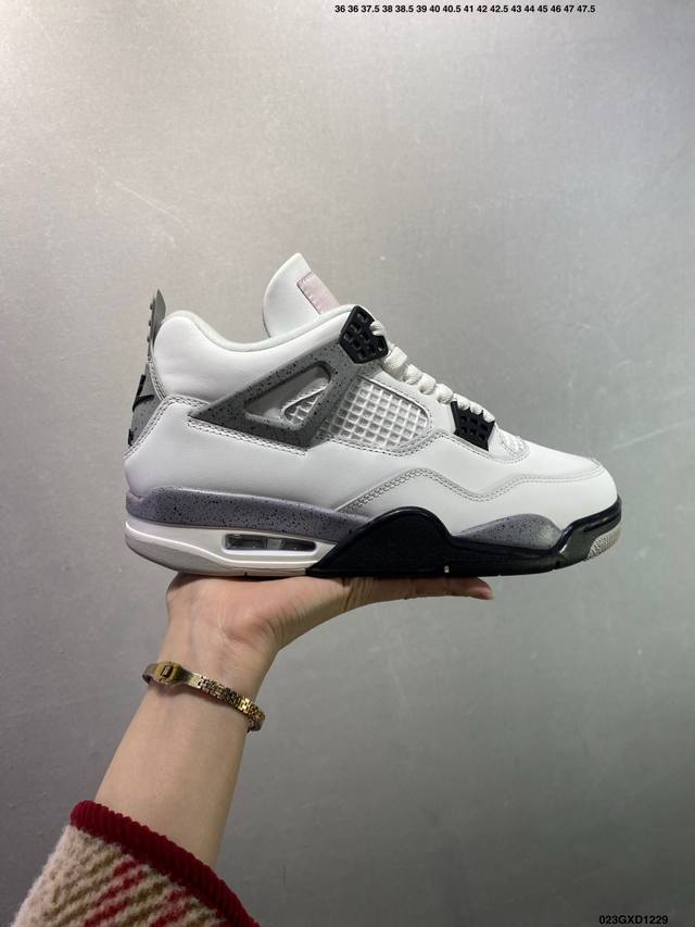 公司级Nike Air Jordan 4 Retro 耐克迈克尔 乔丹Aj4代中帮复古休闲运动文化篮球鞋 原厂材料Tpu超Q弹网格材质 缜密拉帮及中底钢印细节