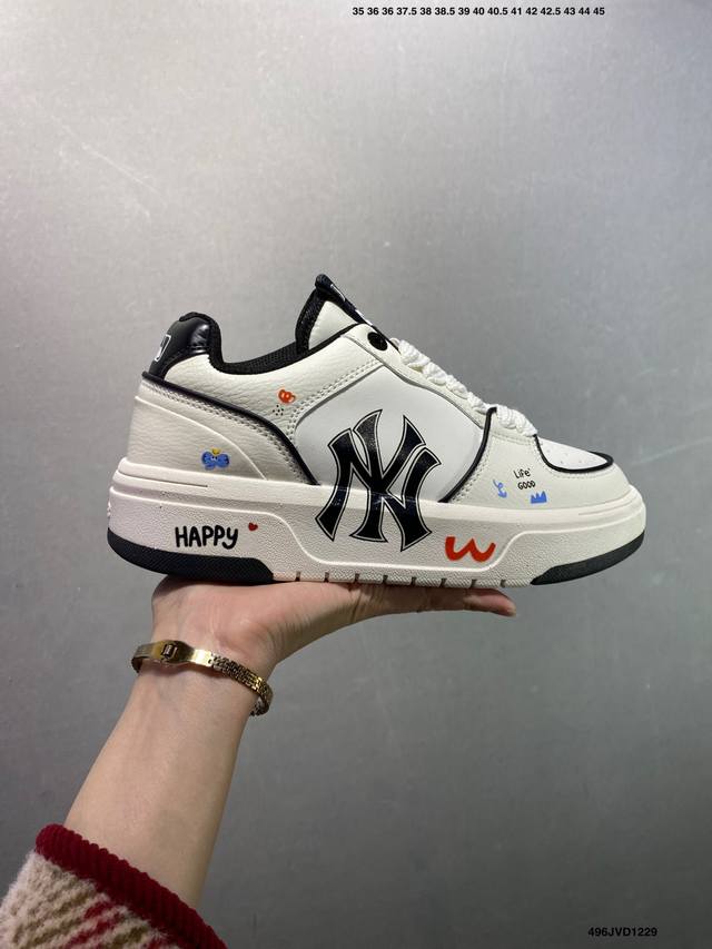 公司级Mlb Ny 印花网红老爹鞋 涂鸦恶作剧 内增高6Cm 原厂原档案数据开发 进口纳米材质 原厂全套手提袋 原盒雷射防伪标包装 官方货号: 3Asxca12