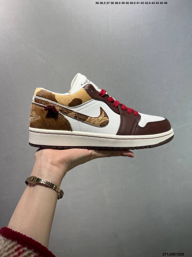 公司级Air Jordan 1 Low Aj1 乔1马年限定 低邦文化休闲板鞋 货号：Iq5321-121 尺码：36 36.5 37.5 38 38.5 39