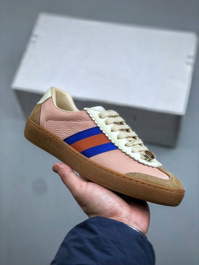 F广东原装5色高端版本 Gucci G74 Web Low Sneakers G74系列低帮绅士百搭拼皮德训休闲板鞋 广东原装 原楦原纸版数据开发版型 升级全套