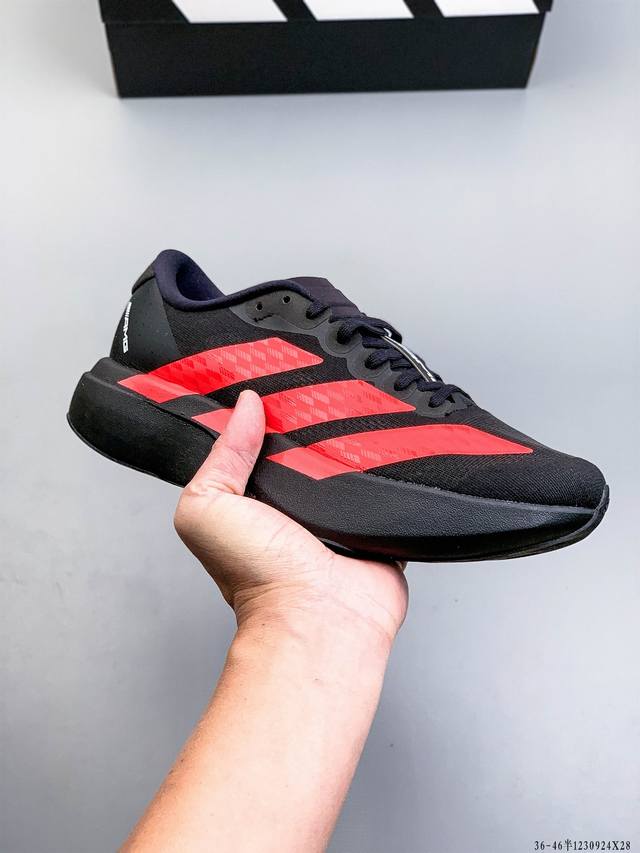 Adidas Adizero Evo Sl M马拉松飞线贾卡轻质透气休闲运动跑步鞋 采用双层透气网纱 Flywire动态飞线绑缚鞋面材质 内置Zoom小气垫装置