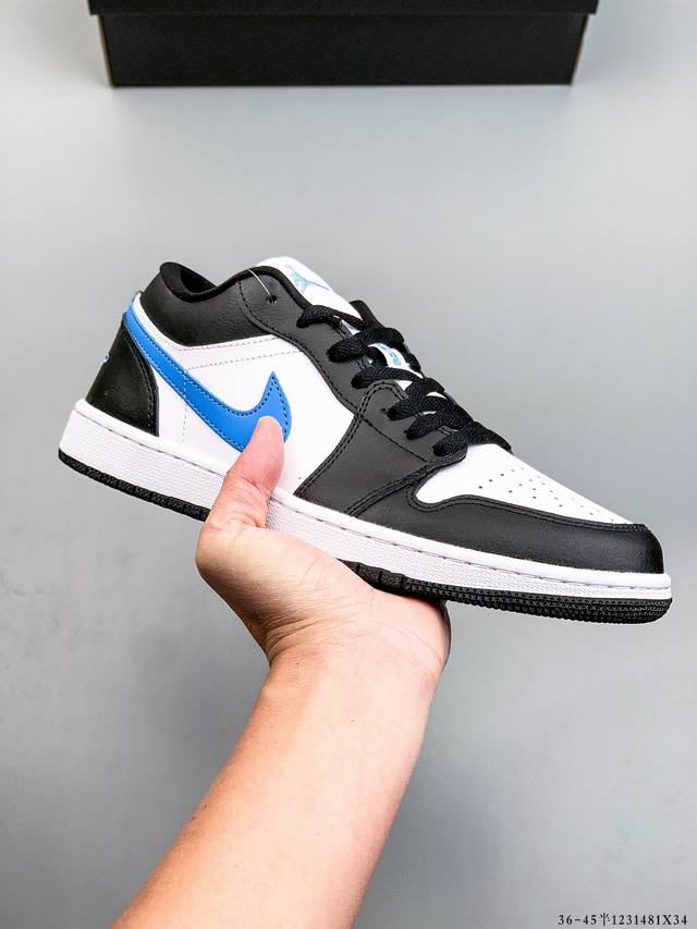 耐克Nike Air Jordan 1 Low Aj1乔1 低帮潮流缓运动休闲板鞋。Aj1 低帮拼接 完美版型真头层牛皮# 内置缓震气垫 原鞋开模 拒绝公底 购