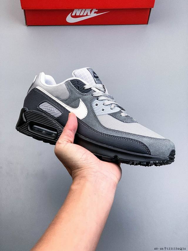 公司级！耐克 Wmns Nike Air Max 90 Oreo 半掌气垫全皮复古运动休闲慢跑鞋 1231336Q34