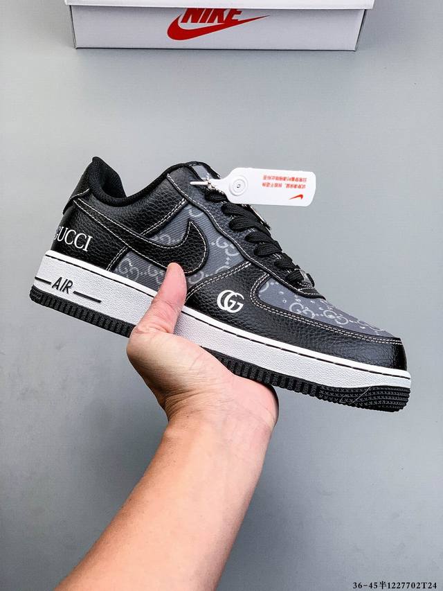 原楦数据纸版，采用硬质优质皮革鞋面材质，内置全掌Air Sole气垫。耐克 Nike Air Force 1 Low 空军一号低帮经典百搭休闲运动板鞋 1227