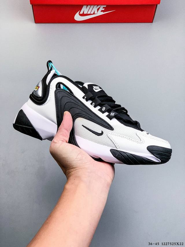 耐克Nike Zoom 2K 复古百搭老爹鞋慢跑鞋！ Nike Zoom 2K鞋款酷似篮球鞋与训练鞋的融合，同时以皮革和网面等材质混合，打造了一款低帮的鞋型。