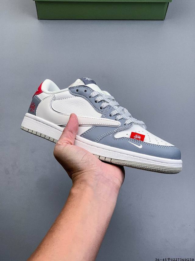 公司级头层！耐克Nike Air Jordan 1 Low Aj1 乔1 低帮潮流运动休闲板鞋。Aj1 低帮拼接 完美版型真头层牛皮# 内置缓震气垫 原鞋开模