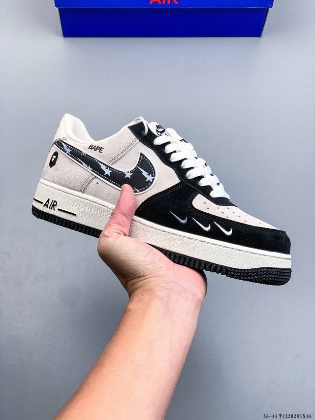纯原版本 原楦数据纸版，采用硬质优质皮革鞋面材质，内置全掌Air Sole气垫。耐克 Nike Air Force 1 Low 空军一号低帮经典百搭休闲运动板鞋