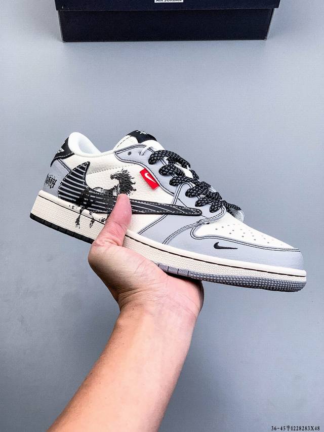 公司级头层！耐克Nike Air Jordan 1 Low Aj1 乔1 低帮潮流运动休闲板鞋。Aj1 低帮拼接 完美版型真头层牛皮# 内置缓震气垫 原鞋开模