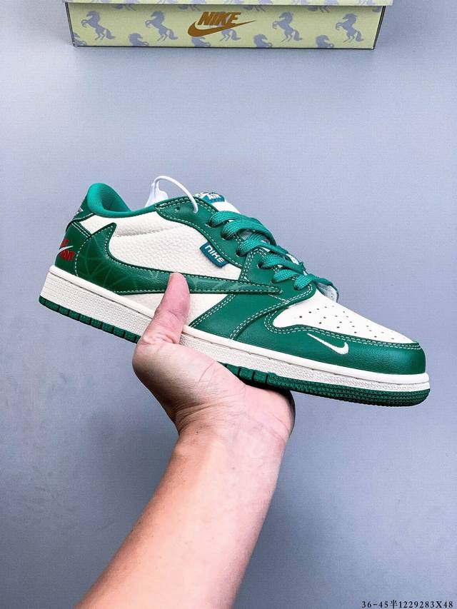 公司级头层！耐克Nike Air Jordan 1 Low Aj1 乔1 低帮潮流运动休闲板鞋。Aj1 低帮拼接 完美版型真头层牛皮# 内置缓震气垫 原鞋开模