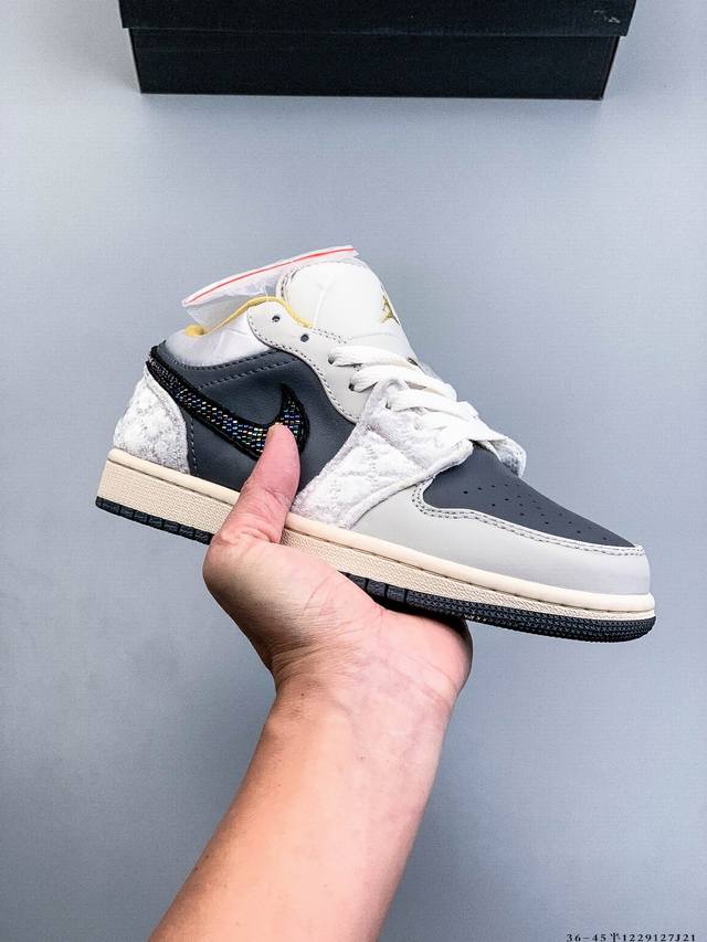 二层真标！耐克Nike Air Jordan Low 1 乔1低帮经典休闲鞋 1229127J21