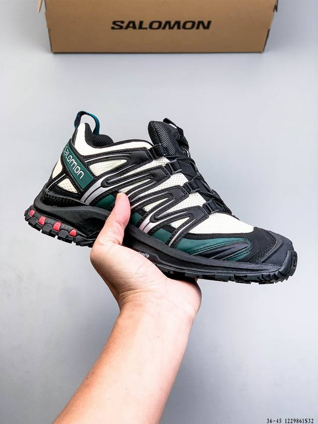 公司级 Salomon Xa pro 3D 萨洛蒙 网布皮革 Jeong Li联名 舒适百搭 耐磨透气抗冲击 低帮 户外功能鞋 鞋面采用Sensifit贴合技术