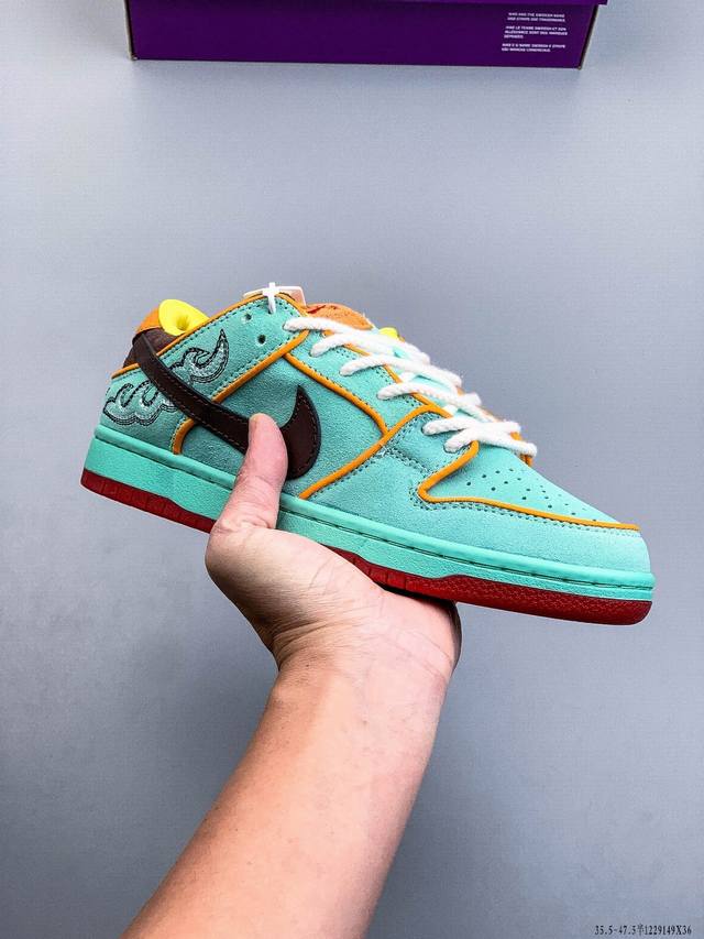 Union X Nk Dunk Low Un联名白紫 货号：Dj9649-500 鞋身的材质就使用了半透明格网防撕裂材质，并且车线全部使用到显眼的橙色，对比度极