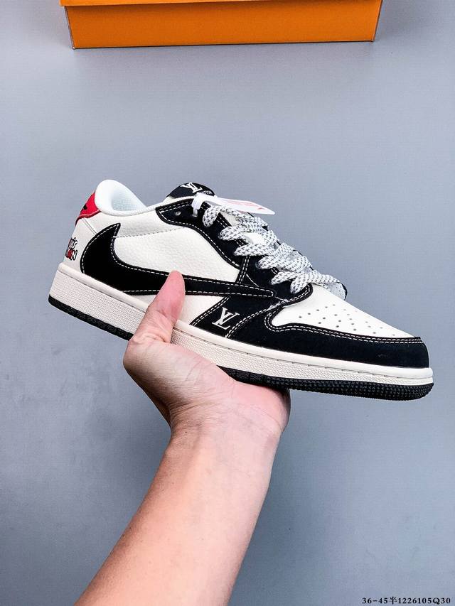 公司级头层！耐克Nike Air Jordan 1 Low Aj1 乔1 低帮潮流运动休闲板鞋。Aj1 低帮拼接 完美版型真头层牛皮# 内置缓震气垫 原鞋开模