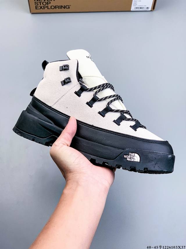 公司级！北面The North Face Glenclyffe Mid 户外防滑登山鞋徒步鞋 鞋面采用坚固耐磨的材质设计，配合Vibram大底，抓地力出色，爬山