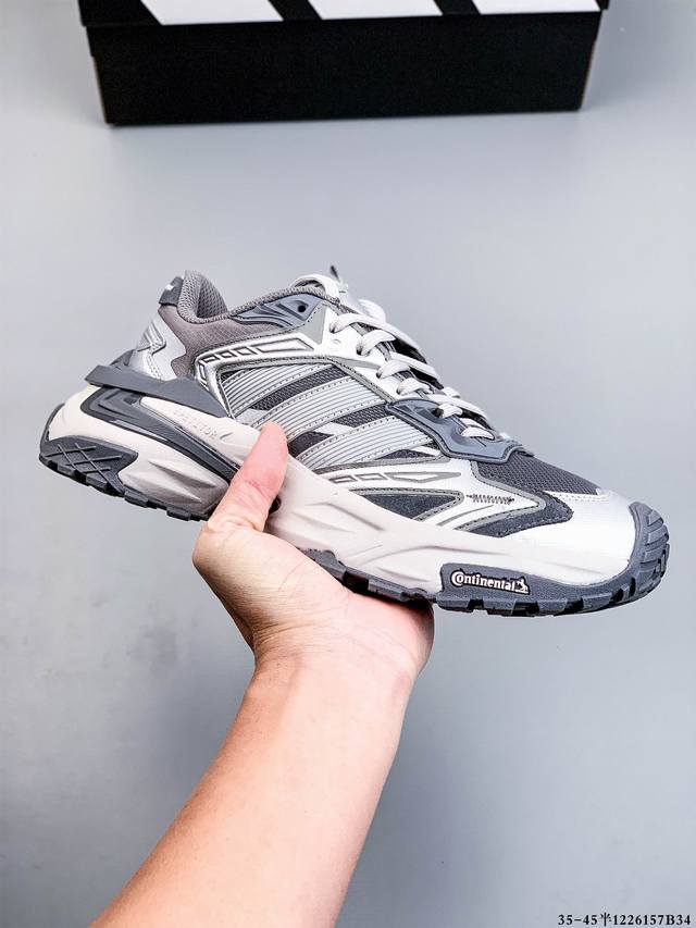 公司级 Adidas Xlg Storm Edge 阿迪达斯 舒适 防滑 老爹鞋 鞋面由轻薄透气的网布制成 提供卓越的空气流通性能 中底使用品牌独有的Bounc