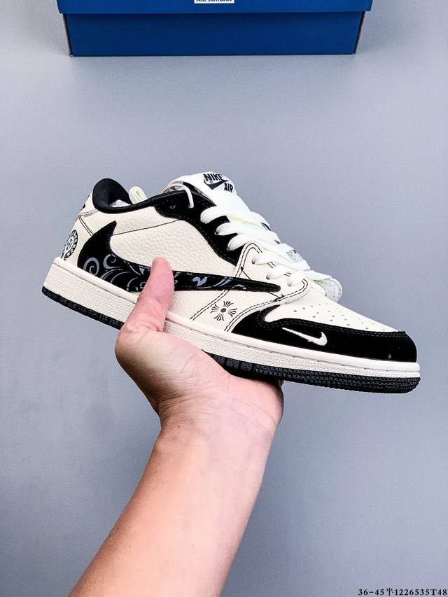 公司级头层！耐克Nike Air Jordan 1 Low Aj1 乔1 低帮潮流运动休闲板鞋。Aj1 低帮拼接 完美版型真头层牛皮# 内置缓震气垫 原鞋开模