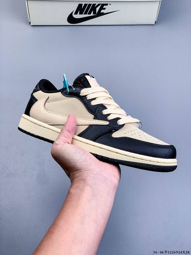 公司级头层！耐克Nike Air Jordan 1 Low Aj1 乔1 低帮潮流运动休闲板鞋。Aj1 低帮拼接 完美版型真头层牛皮# 内置缓震气垫 原鞋开模