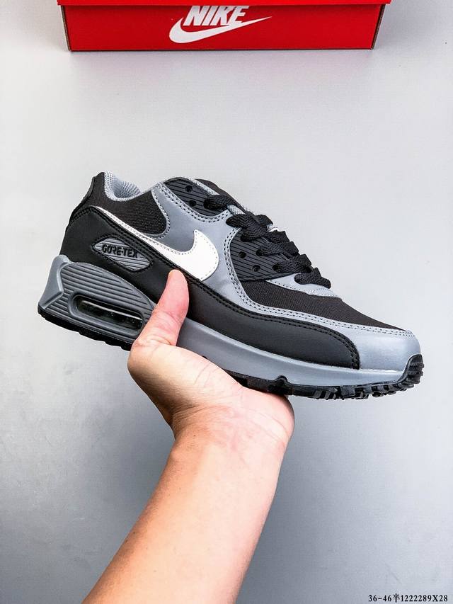 公司级！耐克 Wmns Nike Air Max 90 Oreo 半掌气垫全皮复古运动休闲慢跑鞋 1222289X28