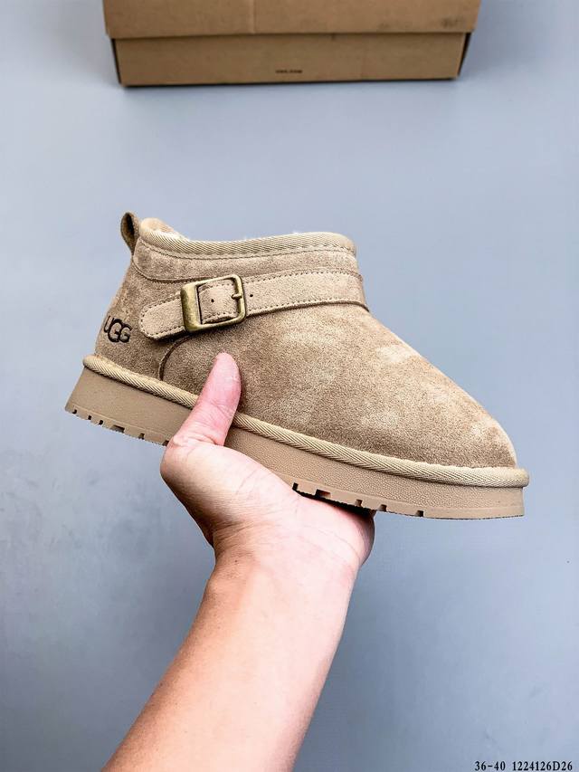 Ugg 2025新款一脚蹬软底保暖棉鞋休闲毛毛乐福鞋 1224126D26