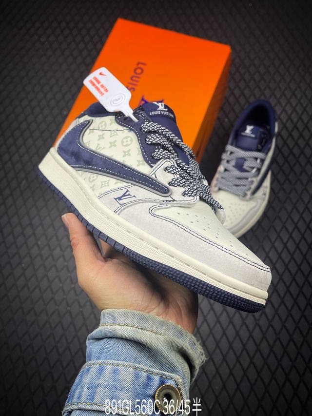 C Nike Air Jordan 1 Low 定制配色 Lv联名 定制Aj联名-高端定制 低帮复古文化板鞋 #定制鞋盒 大厂纯原品质出货 超高清洁度 皮料切割