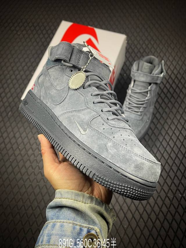 C 公司级Nike Air Force 1 Mid 07 原楦头原纸板 打造纯正中帮空军版型 专注外贸渠道 全掌内置蜂窝气垫 原盒配件 原厂中底钢印、拉帮完美