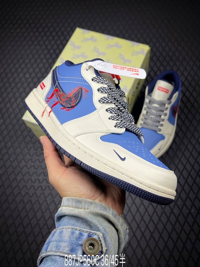 Nike Air Jordan 1 Low 定制配色 马年联名 定制Aj联名-高端定制 低帮复古文化板鞋 #定制鞋盒 大厂纯原品质出货 超高清洁度 皮料切割干净