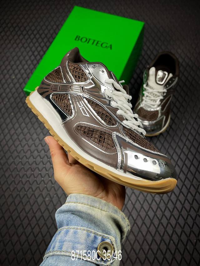 C 意大利奢侈品牌-宝缇嘉 葆蝶家-Bottega Veneta Orbit Lace-Up Runner Bv葆蝶家时尚休闲王一博同款老爹鞋运动鞋 ＃Max