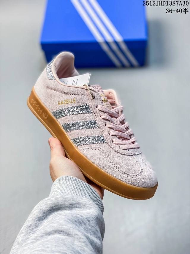 公司级Adidas Originals Gazelle Indoor 阿迪达斯 三叶草休闲防滑耐磨低帮板鞋 鞋头出色设计 塑就出众贴合感 稳固的后跟贴合足部曲线