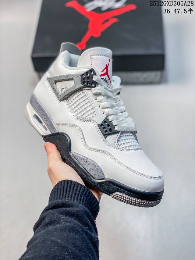 公司级Nike Air Jordan 4 Retro 耐克迈克尔 乔丹Aj4代中帮复古休闲运动文化篮球鞋 原厂材料Tpu超Q弹网格材质 缜密拉帮及中底钢印细节