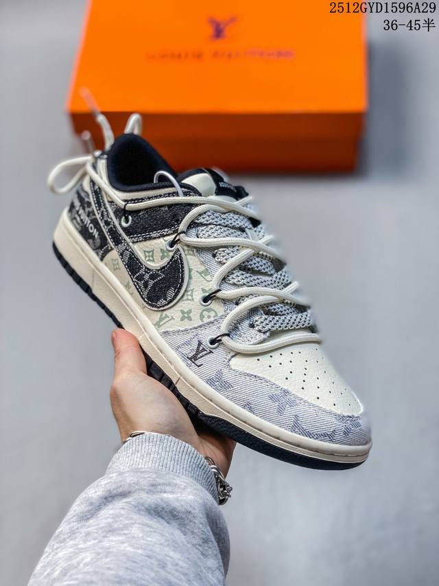 丹宁奢潮，低帮新韵｜Nike Dunk Low X Louis Vuitton联名款！当Nike Dunk Low的复古街头灵魂邂逅Louis Vuitton的