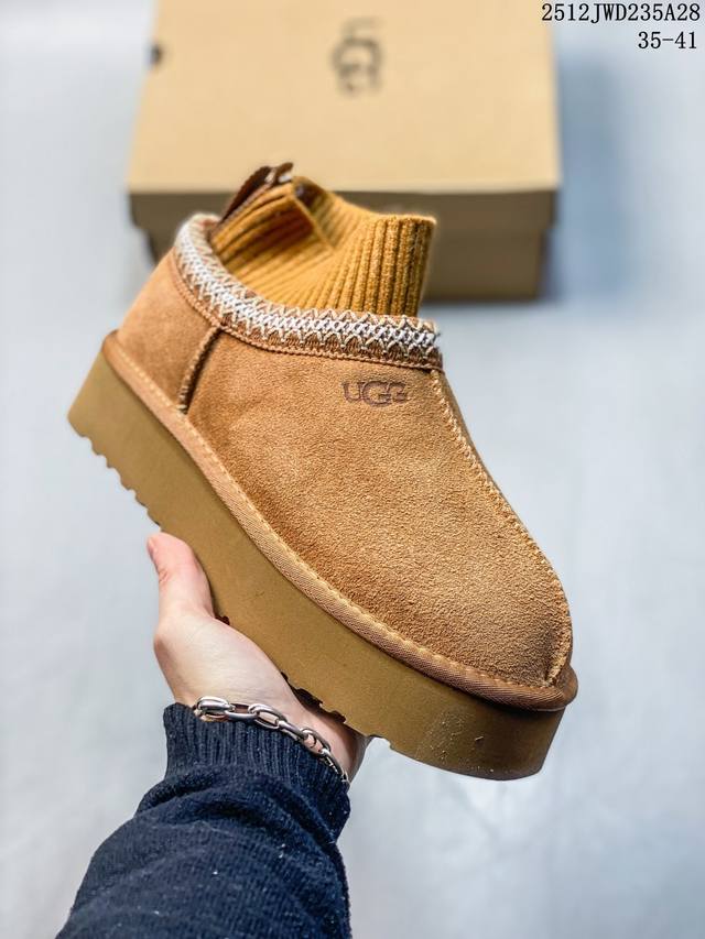 公司级Ugg Tazz 舒适柔软时尚 耐磨增高保暖 民族风一脚蹬保暖雪地靴 货号:1122553 尺码:36-40 Id:Jkd101-Qzr 12Jwd235