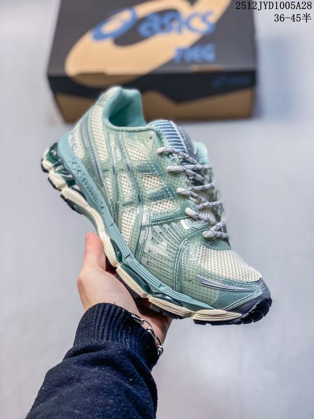 亚瑟士 Kith X Asics Gel-Kayano 12.1 “Light Sage”运动舒适防滑透气 低帮跑步鞋 厚底增高老爹鞋 该款Asics Kaya