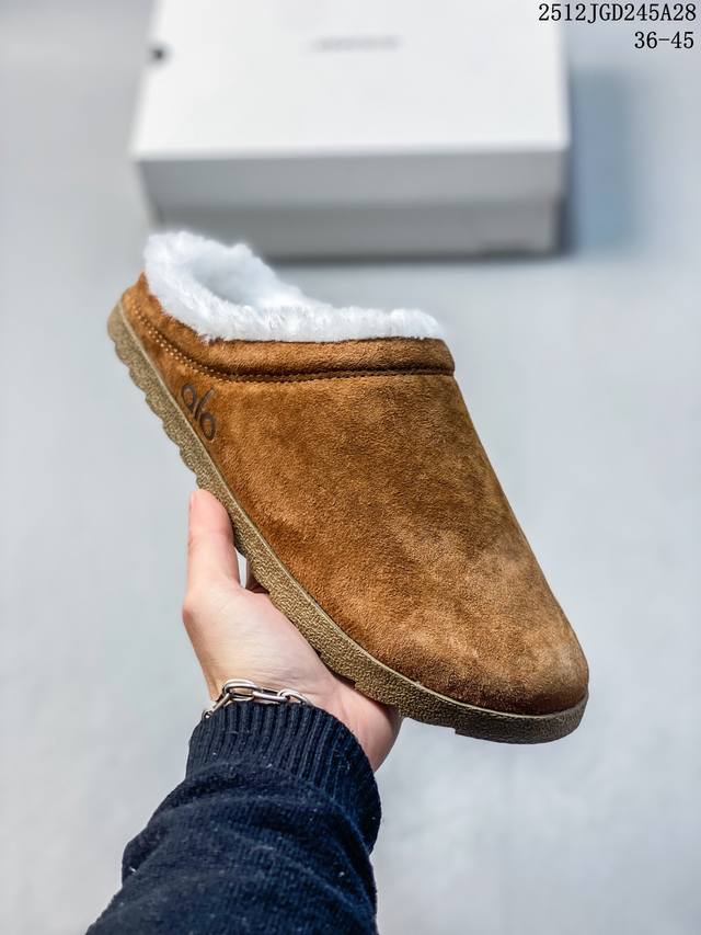 The Row 24Ss 秋冬新款复古大头包头拖 勃肯羊毛拖 第一眼看到这个鞋子感觉不起眼，没有过多的装饰很简单 但带有点复古味呆萌可爱随意搭配都好看！一贯极简