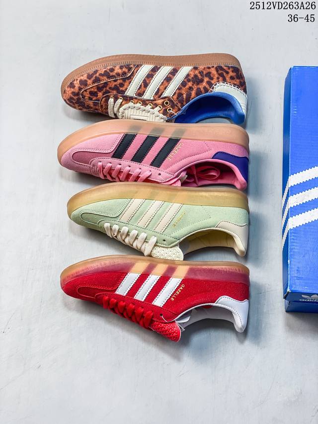 Adidas Originals Gazelle Indoor 皮革 耐磨 防滑 舒适 低帮 板鞋 男女款 12Vd263A26