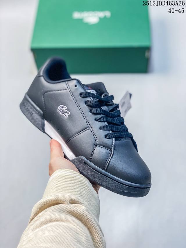 法国鳄鱼 Lacoste 男鞋新款男士低帮休闲鞋织物帆布拼接舒适轻便透气运动鞋 货号：49Sma011209B 12Jdd463A26