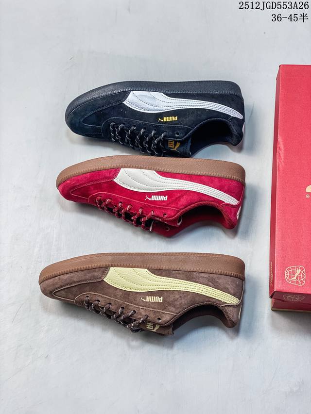 简介：公司级puma 9-T Suede 彪马 百搭舒适 低帮休闲德训鞋 官方货号:406756-05 尺码:35.5 36 37 37.5 38 38.5 3