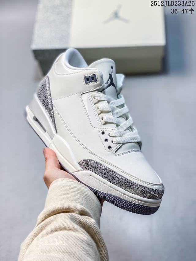 公司级Air Jordan 3 Retro 迈克尔 乔丹Aj3代中帮复古休闲运动文化篮球鞋 市售最高品质 原鞋开发 平台订单专用代工流水线打造 每一个配色均采购