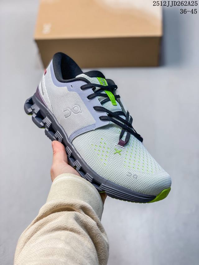 On昂跑 Cloud X 4 舒适百搭 防滑耐磨 低帮 训练鞋 男女款 灰绿色 12Jjd262A25